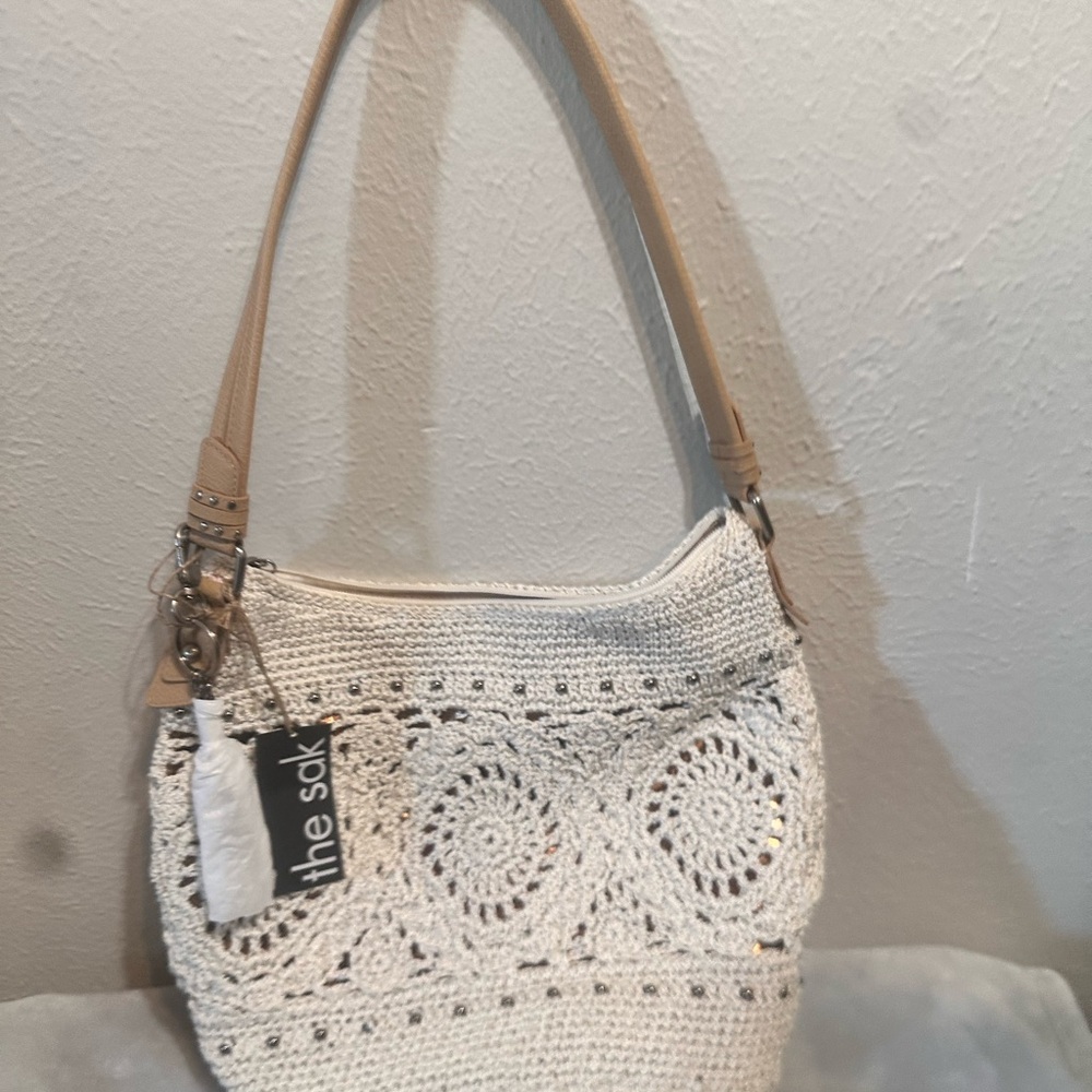 The Sak Tan and Cream Crochet Shoulder Bag - Picture 11 of 12